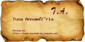 Tusa Annamária névjegykártya